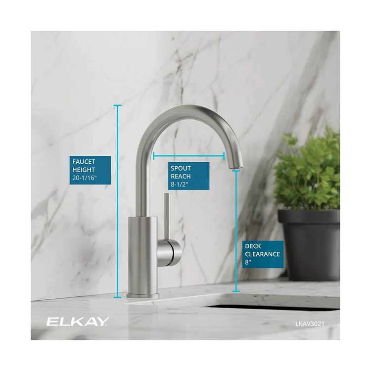 Bar Faucet Avado Deck Mount 1 Lever ADA Lustrous Steel Spout Type Gooseneck - Frankwebs