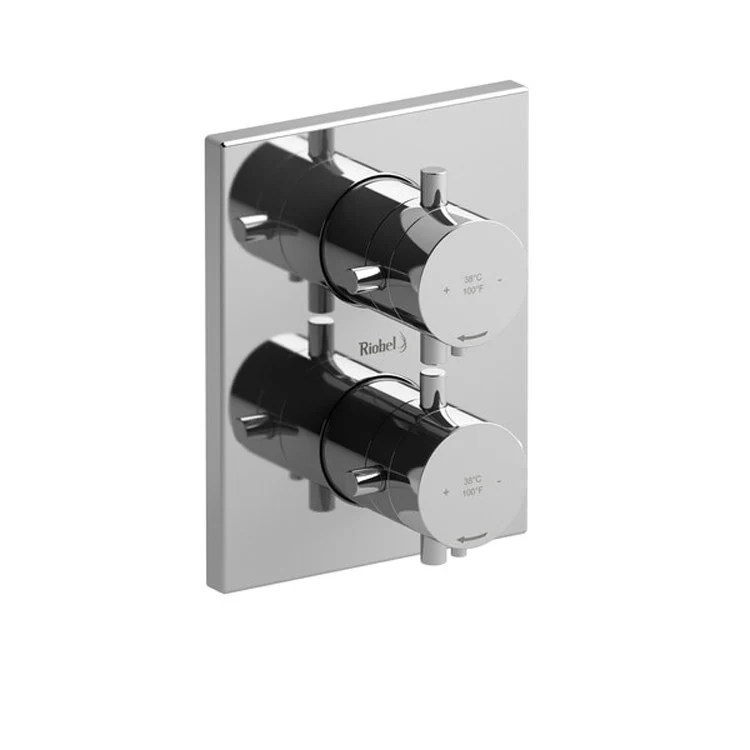 Thermostatic Valve Pallace Pressure Balance System Rectangular 4-Way 2 Cross Chrome 5-1/2W x 7-1/8H Inch - Frankwebs