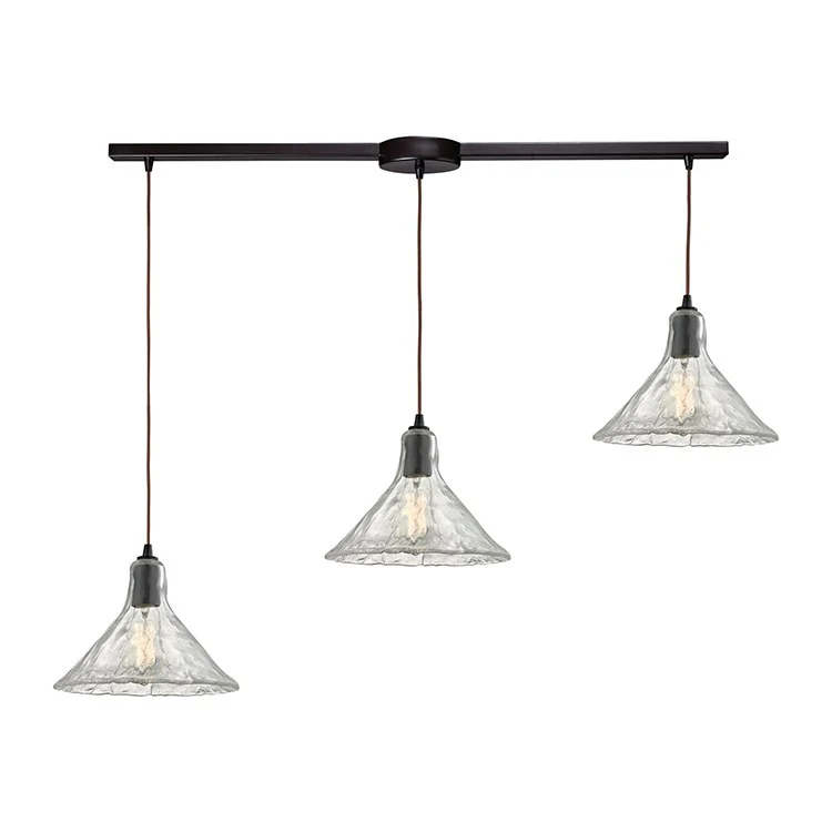 Hand Formed Glass Three-Light Linear Pendant - Frankwebs