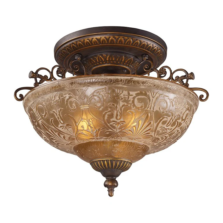 Restoration Three-Light Semi-Flush Mount Ceiling Fixture - Frankwebs