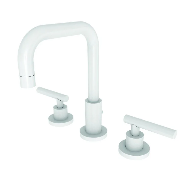 Lavatory Faucet East Square Widespread 8 to 20 Inch Spread 2 Lever ADA WaterSense White 1.2 Gallons Per Minute Brass Pop-Up with Tailpiece Spout Reach 6-1/8 Inch - Frankwebs