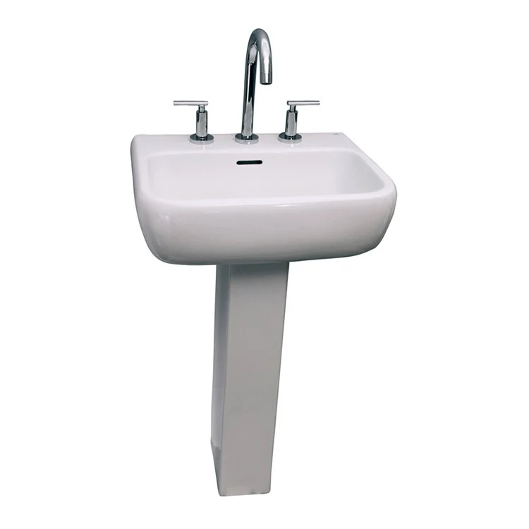 Pedestal Lavatory Metropolitan 600 Widespread White Rectangular - Frankwebs