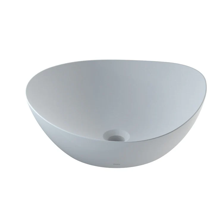 Vessel Kiwami Renesse Asymmetrical Lavatory Clean Matte White Vitreous China 18-1/8 x 15-13/16 x 5-1/8 Inch ADA - Frankwebs