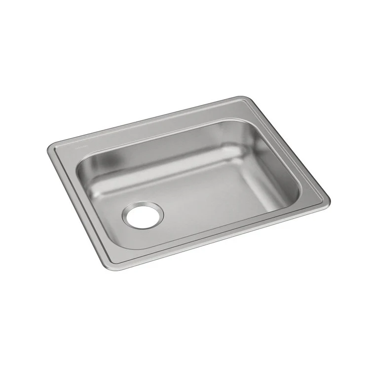 Kitchen Sink Dayton 25 x 21.25 Inch Single Bowl ADA Satin Drop-In Rectangle Drain Location Rear Left Depth 5-3/8 Inch Bottom Only Pads - Frankwebs