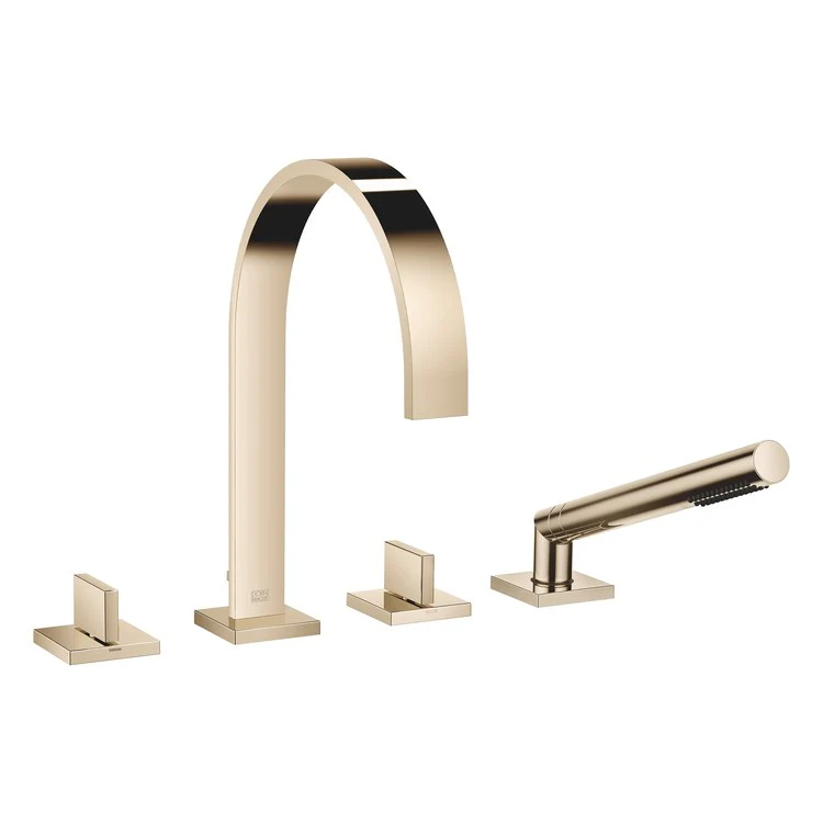 Tub Filler MEM Mixer for Deck Mount with Handshower 2 Lever Champagne - Frankwebs