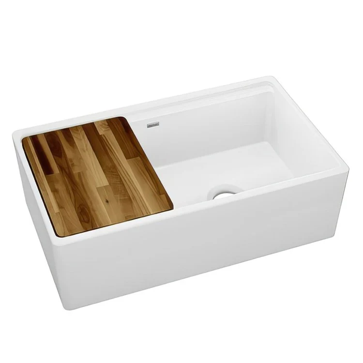 Kitchen Sink Fireclay 33 x 20 Inch Double Bowl 60/40 with Aqua Divide Apron Front White Farmhouse Drain Location Center Workstation - Frankwebs