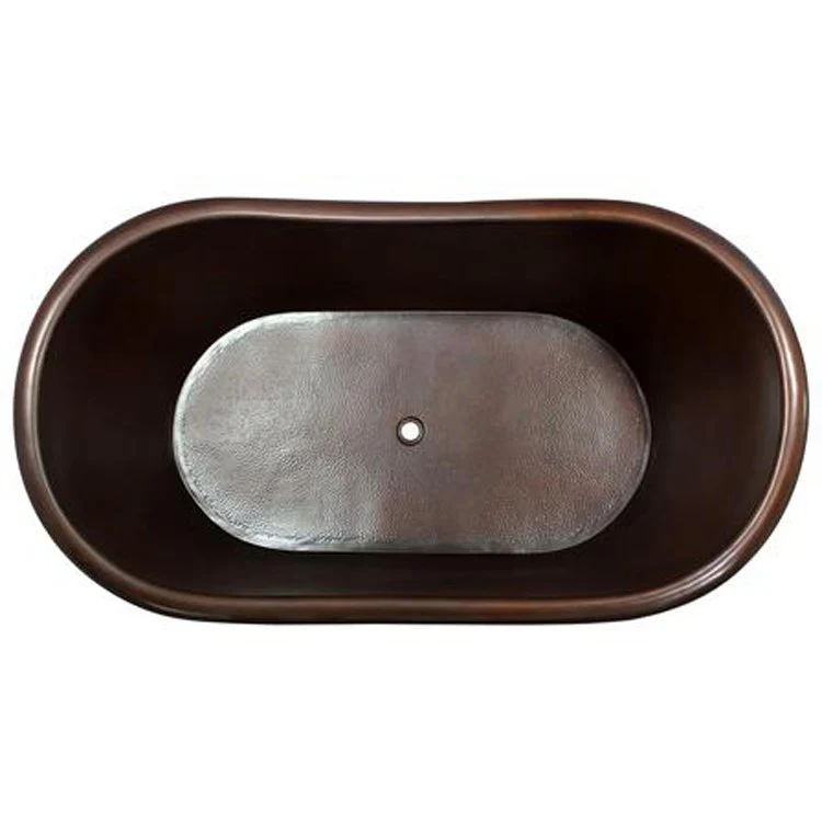Freestanding Tub Celaya 66 Inch Double Slipper Oval Mexican Copper No Faucet Holes - Frankwebs
