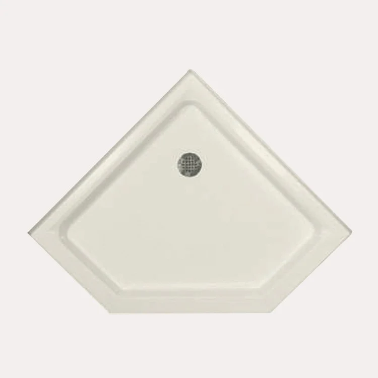 Shower Base Corner Biscuit 38 x 38 Inch Acrylic Standard Polished Chrome Drain Included - Frankwebs