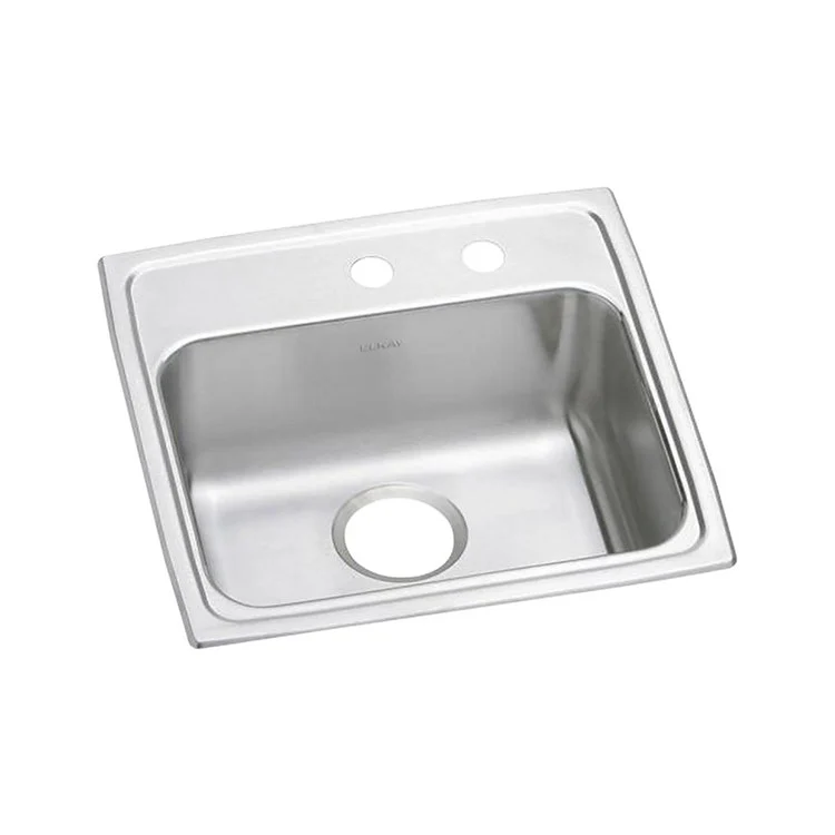 Kitchen Sink Lustertone Classic 19.5 x 19 Inch Single Bowl MR2 Hole ADA Lustrous Satin Drop-In Rectangle Drain Location Rear Center Depth 6-1/2 Inch Bottom Only Pads - Frankwebs