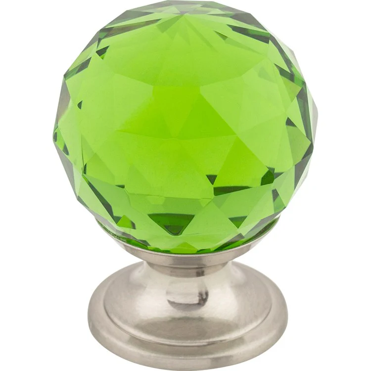 Knob Crystal Green for Decorative Hardware Polished Chrome Brass 1-1/8 Inch 1-1/2 Inch - Frankwebs