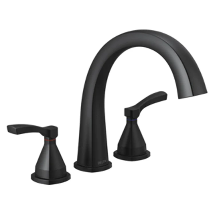 Roman Tub Trim Stryke 2 Lever Matte Black ADA 8-16 Inch Spread 6-7/8 Inch Spout Height - Frankwebs