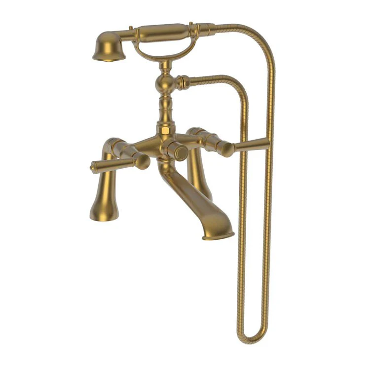 Tub Filler Metropole Deck Mount Exposed with Handshower 7-1/4 Inch Spread 2 Lever ADA Satin Bronze PVD 2 Hole - Frankwebs