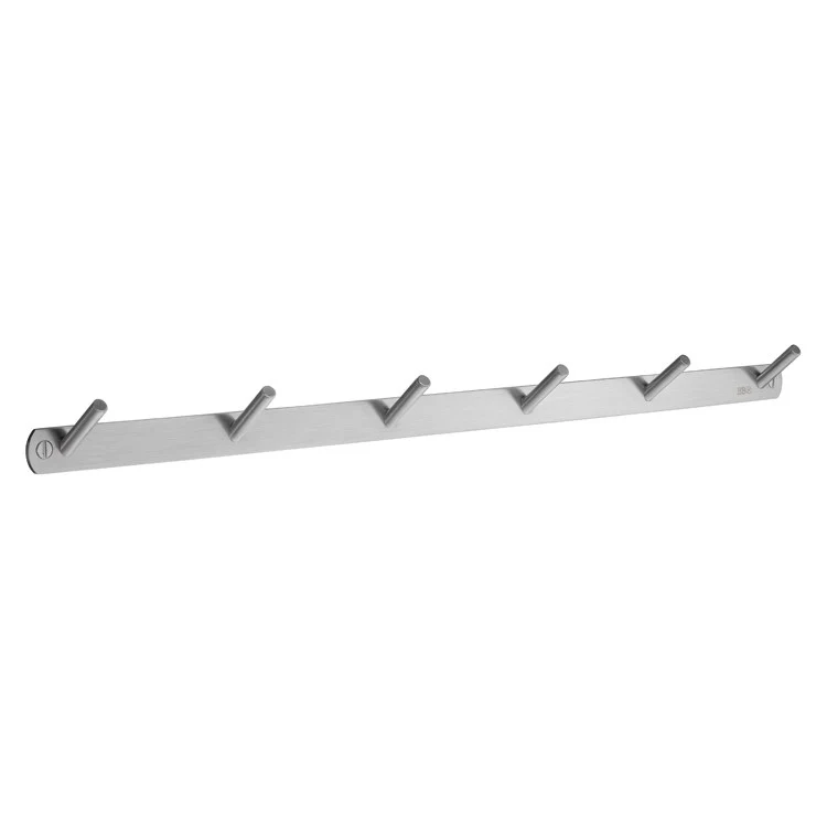 Coat Rack 6 Hook 1 x 1 x 19 Inch Brushed Stainless Steel Brass - Frankwebs