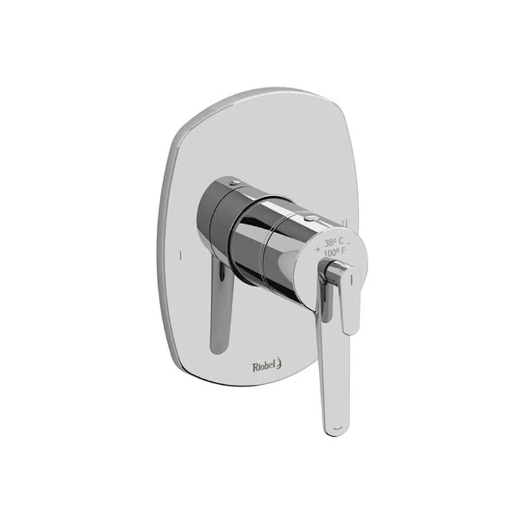 Thermostatic and Pressure Balance Valve Trim Venty 1/2 Inch Rectangular 2-Way No Share 3 Function 1 Lever Chrome ADA - Frankwebs