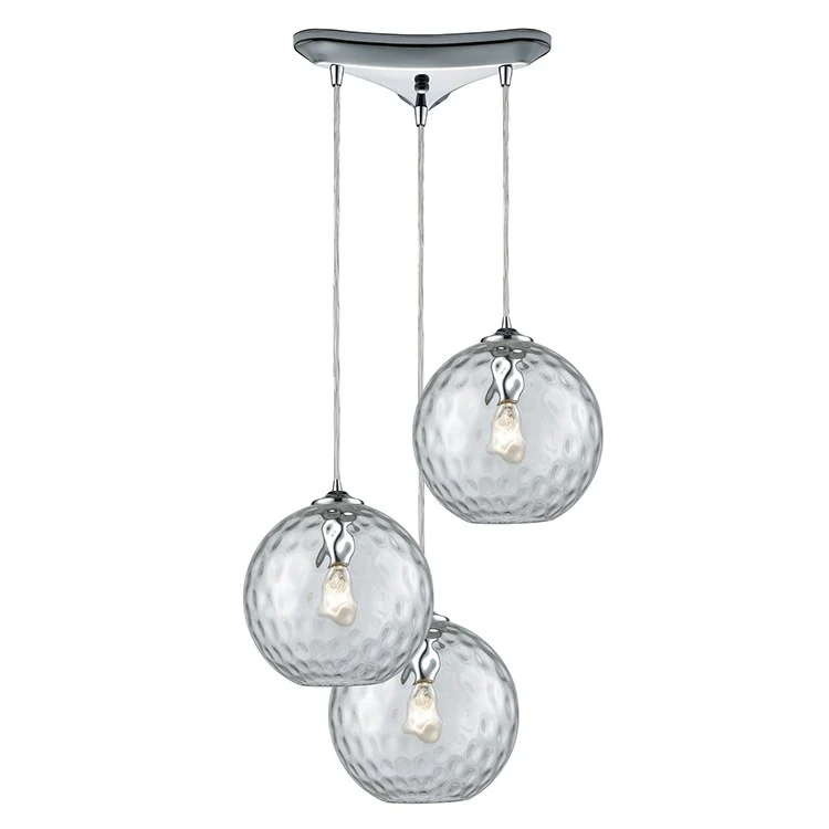 Watersphere Three-Light Triangle Pan Pendant - Frankwebs