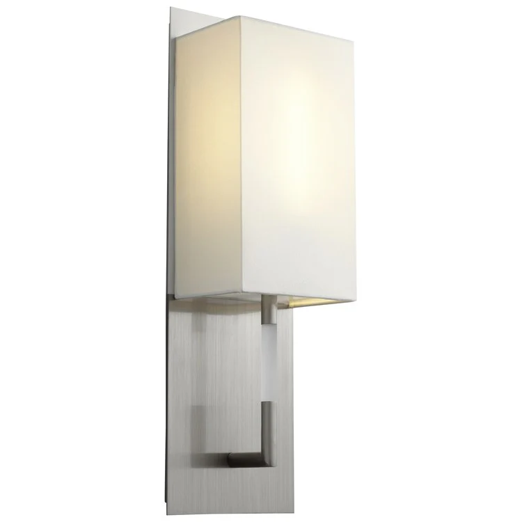 Epoch Single-Light Wall Sconce with Fabric Shade - Satin Nickel - Frankwebs