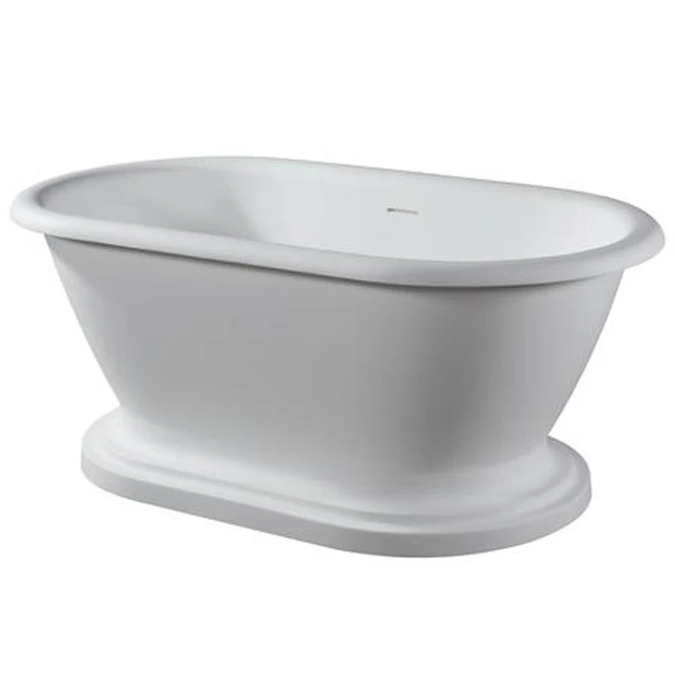 Freestanding Tub Winslow 66 Inch Gloss White Oval Resin No Faucet Holes Rolled Rim - Frankwebs