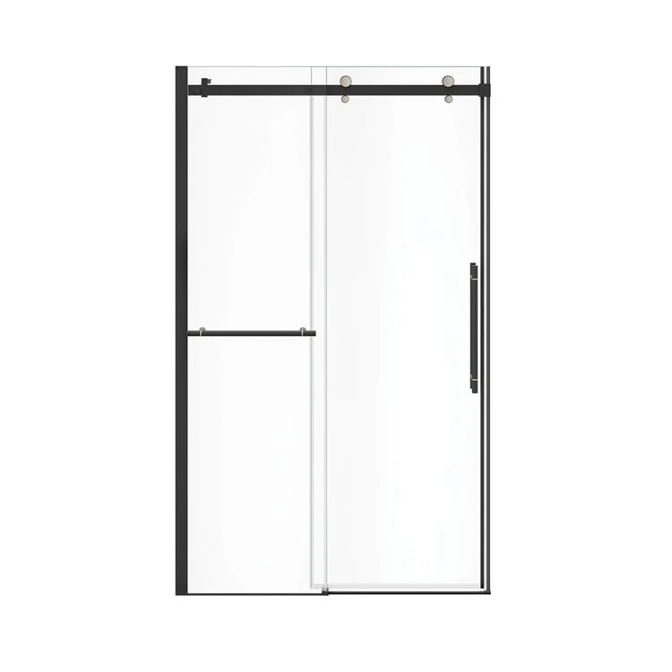 Shower Door Vela Sliding with Towel Bar 47L x 78-3/4H Inch Brushed Nickel Clear 5/16 Inch 44-1/2 to 47x78-3/4 Inch - Frankwebs
