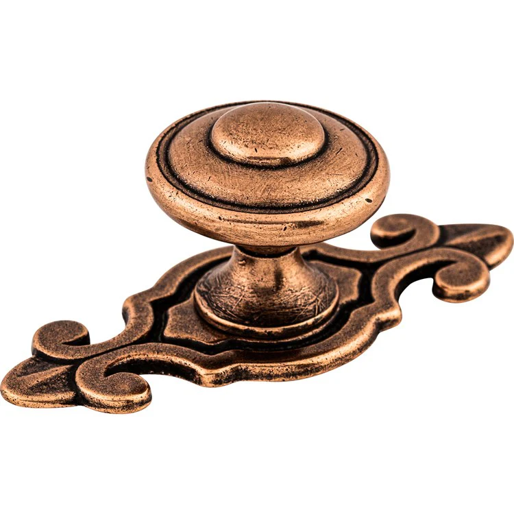 Knob Britannia Canterbury Round for Decorative Hardware Old English Copper Zinc Alloy 1-1/4 Inch 1-1/4 Inch Extension - Frankwebs