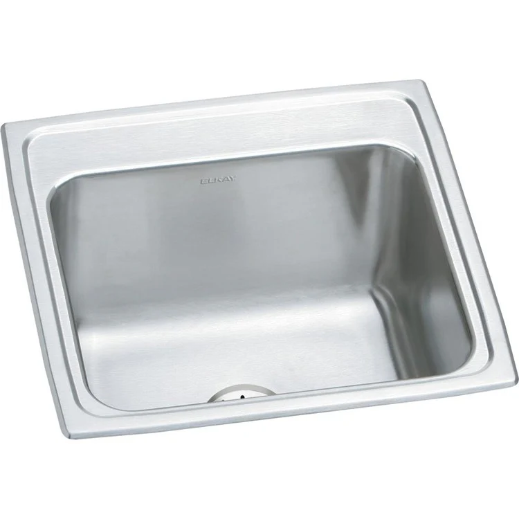 Laundry Sink Lustertone Classic 19.5 x 19 Inch Single Bowl Perfect Drain Lustrous Satin Drop-In - Frankwebs