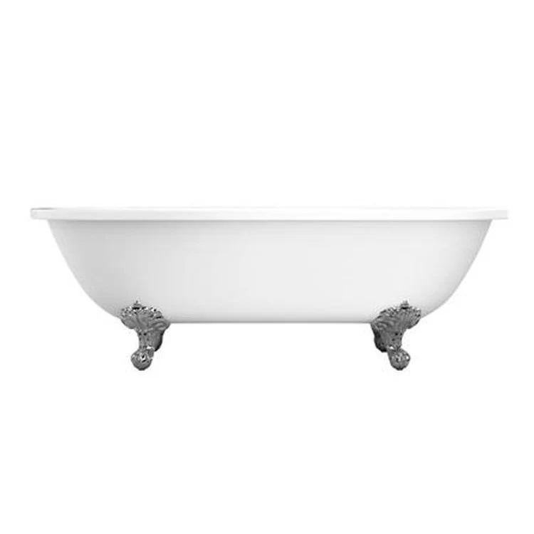 Freestanding Tub Collier 70 Inch Double Roll Top Oval Acrylic White/Brushed Nickel Imperial Feet 7 Inch Center Faucet Holes - Frankwebs