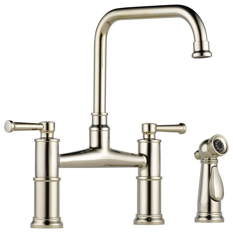 Artesso High Arc Two Handle Widespread Bridge Kitchen Faucet with Sprayer and Lever Handles - Frankwebs