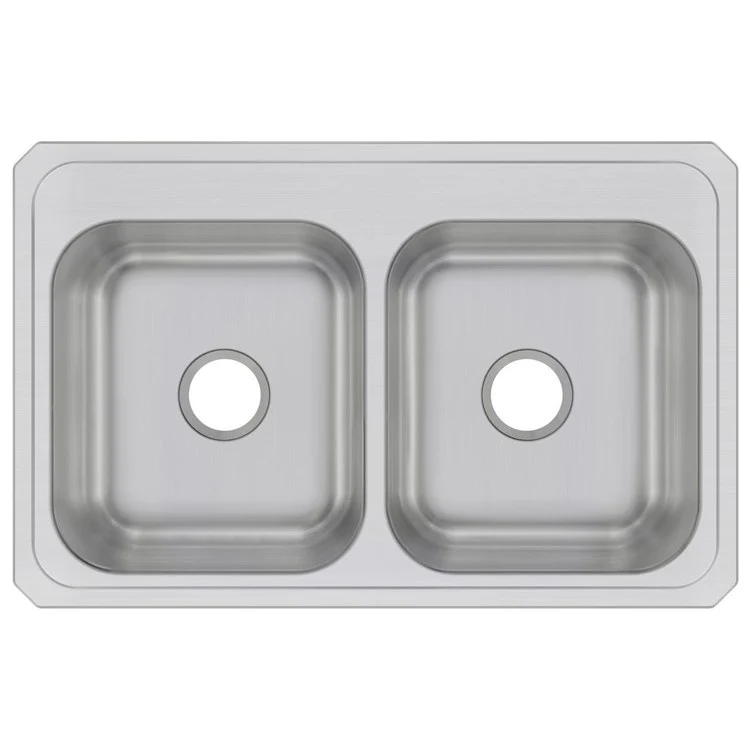 Kitchen Sink Celebrity 33 x 21.25 Inch Double Bowl Equal Brushed Satin Drop-In - Frankwebs