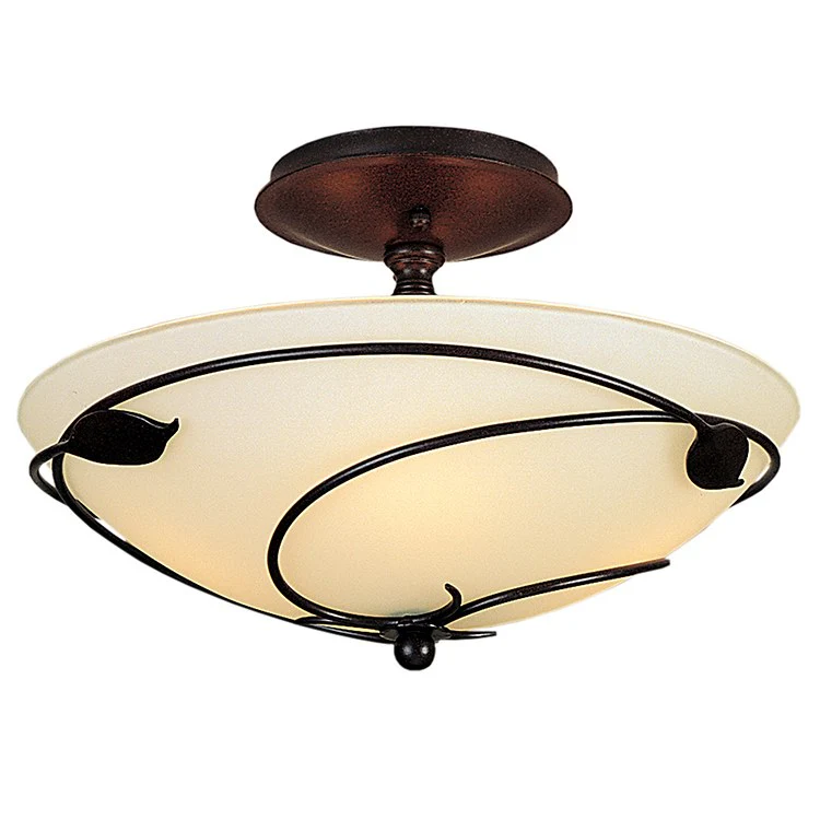 Forged Leaves Two-Light Semi-Flush Mount Ceiling Lighting Fixture - Frankwebs