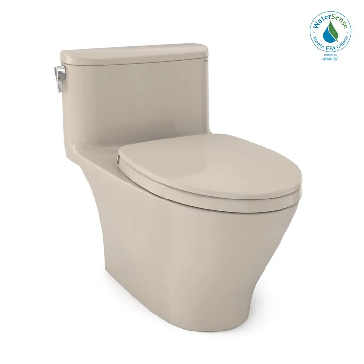 Toilet Nexus 1 Pieces Universal Height Washlet Ready Ultra High Efficiency Bone Elongated ADA 27 Inch 1.0 Gallons per Flush Left Hand Chrome Soft Close - Frankwebs