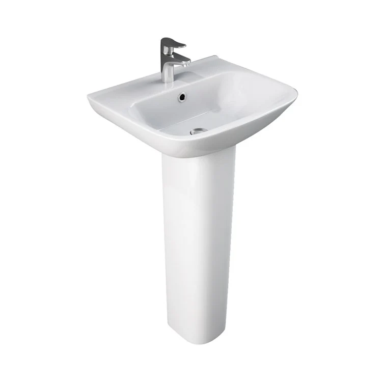 Pedestal Lavatory Eden 450 White Rectangular - Frankwebs