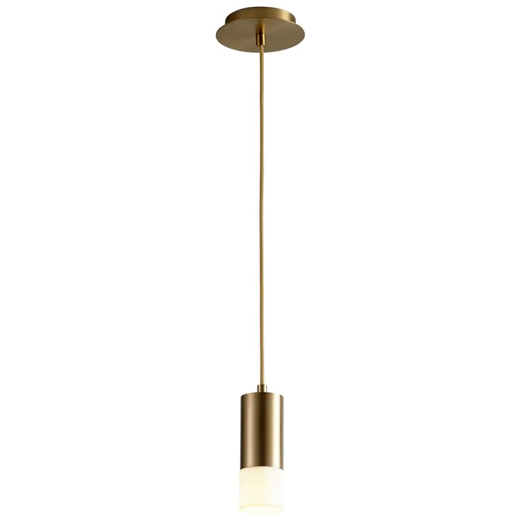 Magneta Single-Light LED Mini Pendant with Acrylic Shade - Aged Brass - Frankwebs
