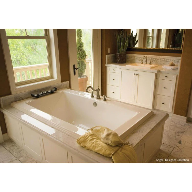 Soaking Tub Designer Collection Angel 72 x 42 Inch Drop-In Tub Only Center Bone Acrylic - Frankwebs