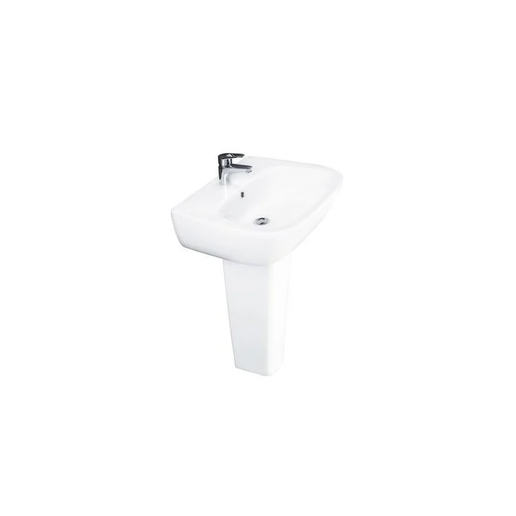 Pedestal Top Elena 600 23-5/8 Inch White 8 Inch Spread Vitreous China Rectangle - Frankwebs