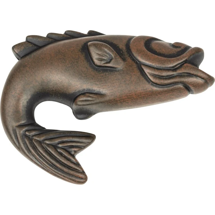 Knob Atlas Nautical/Ocean Fish Rust Zinc Alloy 2-1/4 Inch 1-1/4 Inch - Frankwebs