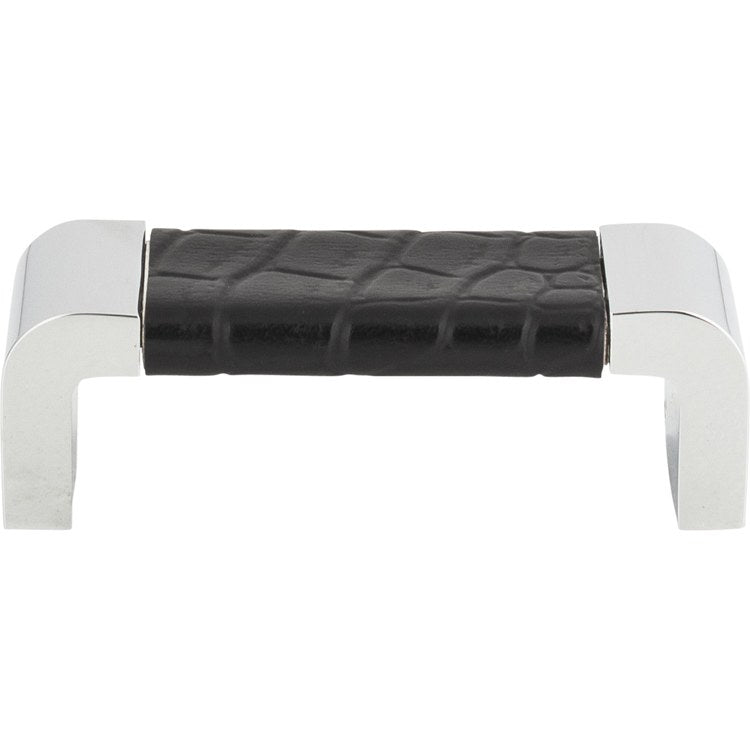 Drawer Pull Atlas Paradigm Chrome/Black Leather Brass 3 Inch - Frankwebs