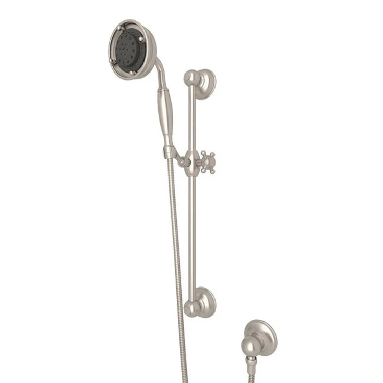 Handshower Set Brass Handle Satin Nickel 3 Function 1.8 Gallons per Minute 21-5/8 Inch Brass Sliding Rail - Frankwebs