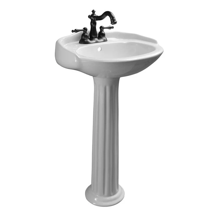 Pedestal Lavatory Arianne Centerset White Center Round - Frankwebs