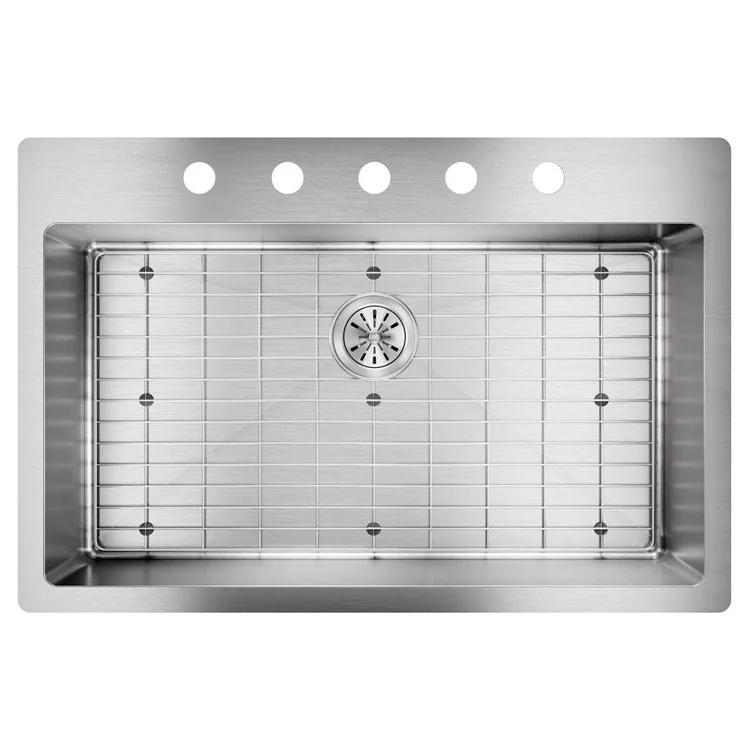 Kitchen Sink Crosstown 33 x 22 Inch Single Bowl Kit 5 Hole Polished Satin Drop-In Undermount Stainless Steel 18 Gauge - Frankwebs