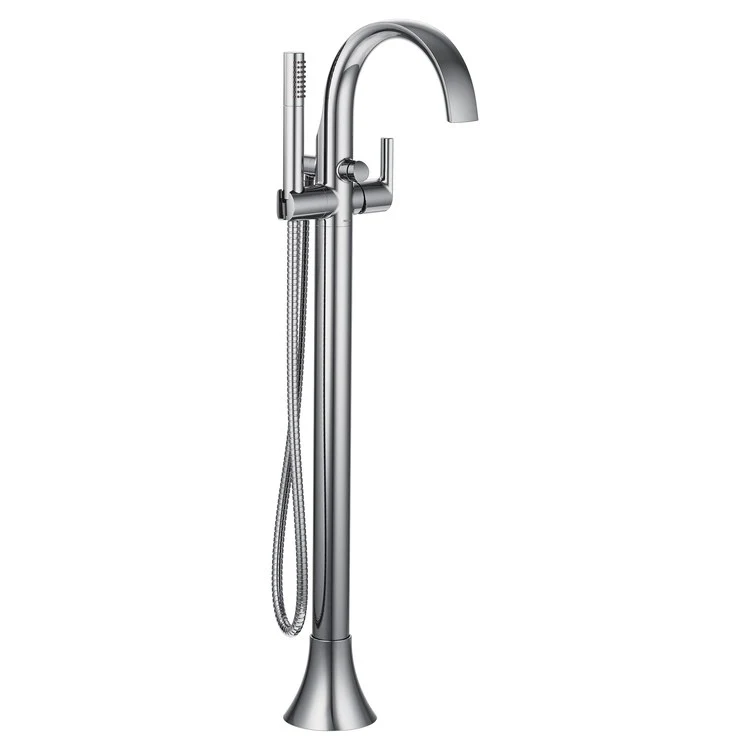 Tub Filler Doux Floor Mount 1 Lever ADA Chrome 1 Hole Metal - Frankwebs