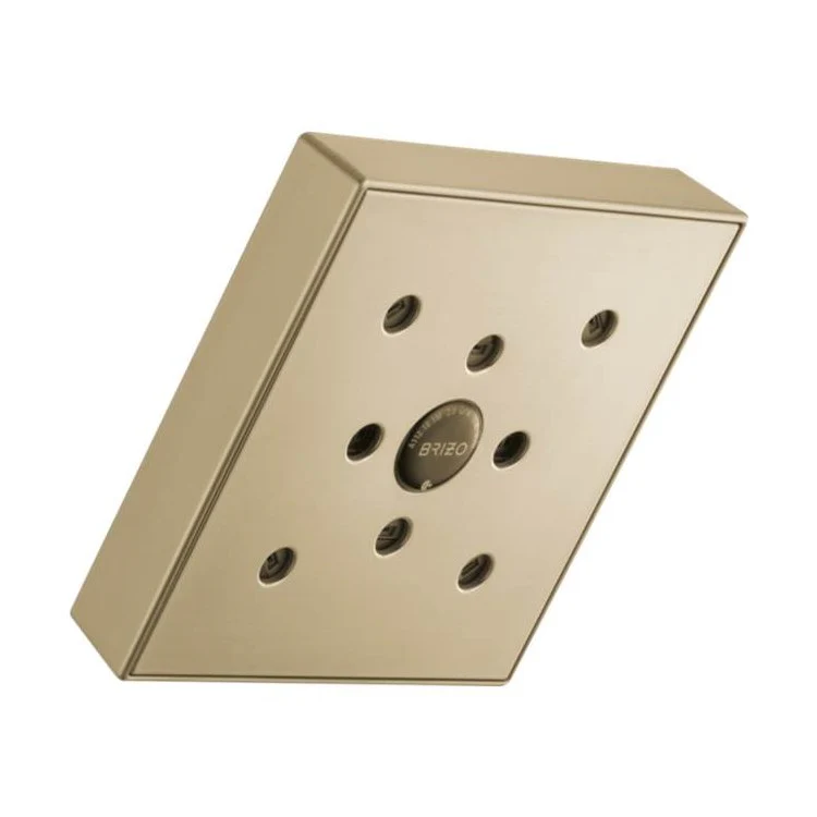 Showerhead Universal Showering 1 Function Wall Mount Rain Can Brilliance Luxe Gold 5-3/8 Inch 1.75 Gallons per Minute H2Okinetic Linear Square Full Spray - Frankwebs