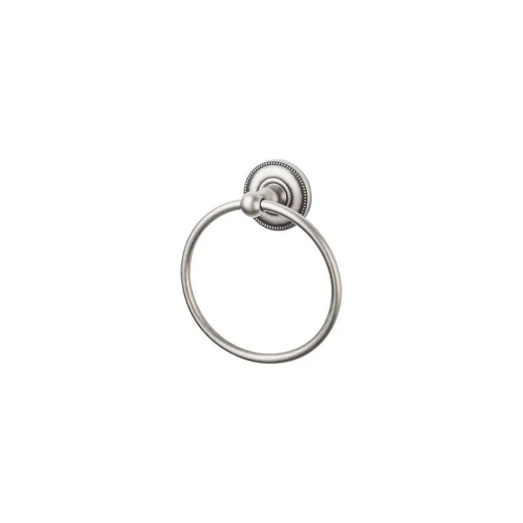 Edwardian Towel Ring with Beaded Backplate - Brushed Satin Nickel - Frankwebs