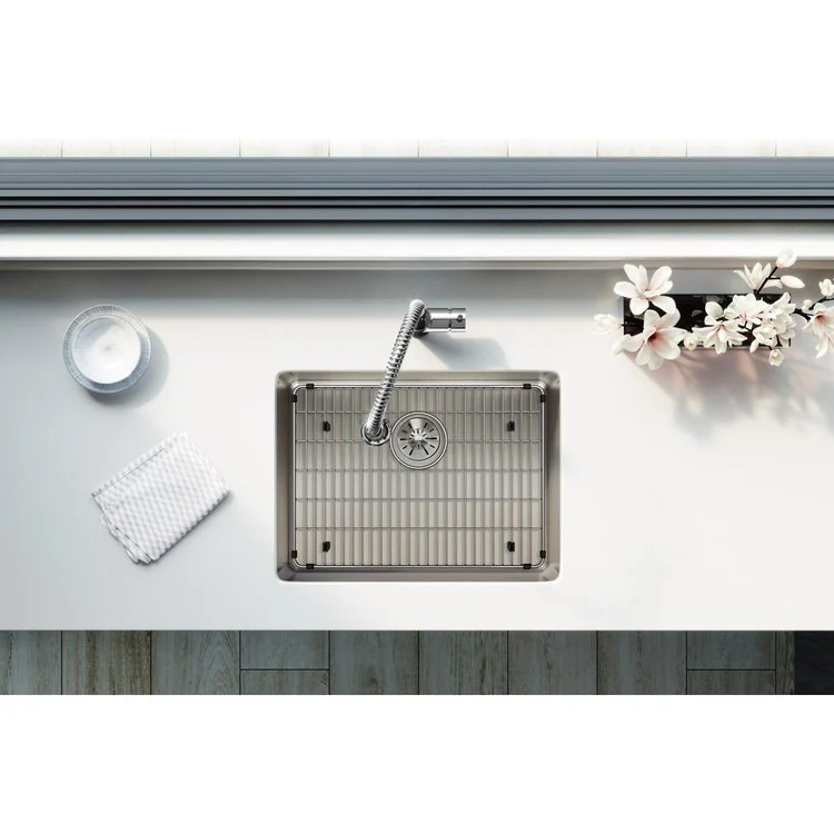 Kitchen Sink Lustertone Iconix 23.5 x 18.25 Inch Single Bowl Kit with Perfect Drain Luminous Satin Undermount - Frankwebs