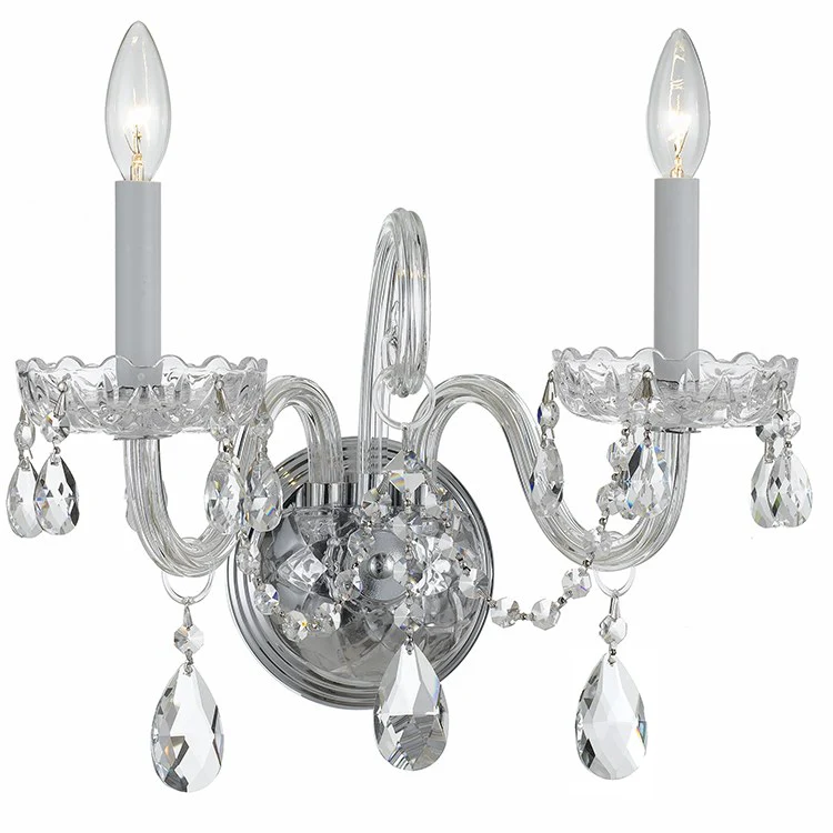 Traditional Crystal Two-Light Wall Sconce - Frankwebs