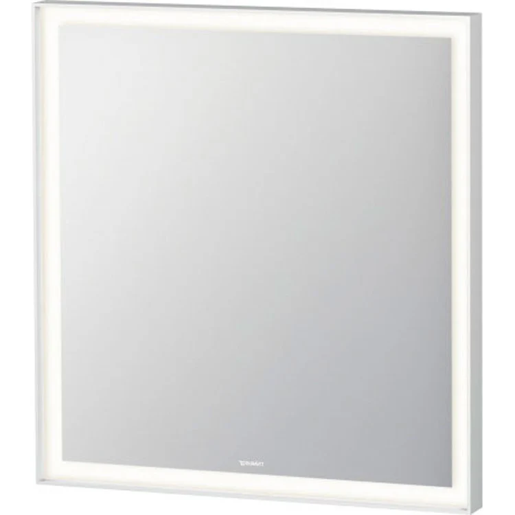 Mirror L-Cube 27-1/2 x 25-5/8 Inch White Aluminum with Lighting Rectangle - Frankwebs