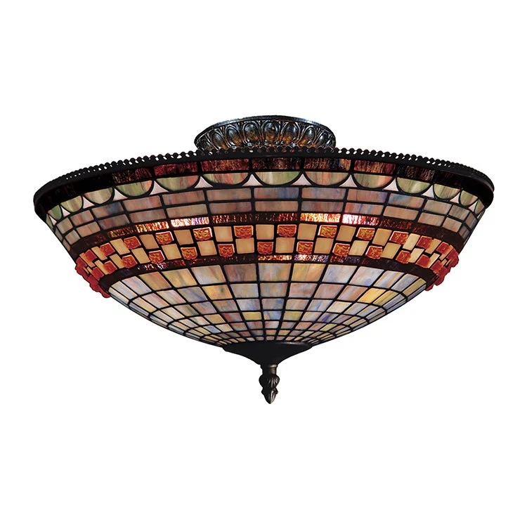 Jewelstone Three-Light Semi-Flush Mount Ceiling Fixture - Frankwebs
