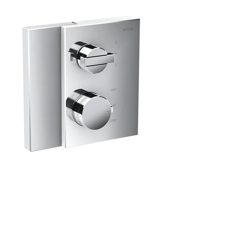 Thermostatic Trim Edge with Volume Control and Diverter 2 Knob Chrome 5.81 Gallons per Minute Metal - Frankwebs