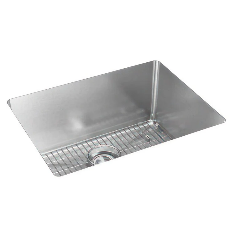 Sink Kit Crosstown 23.5 x 18.25 Inch Single Bowl Polished Satin Bottom Grid Strainer Drain Cleanser Towel Cloth Bag 10 Inch - Frankwebs