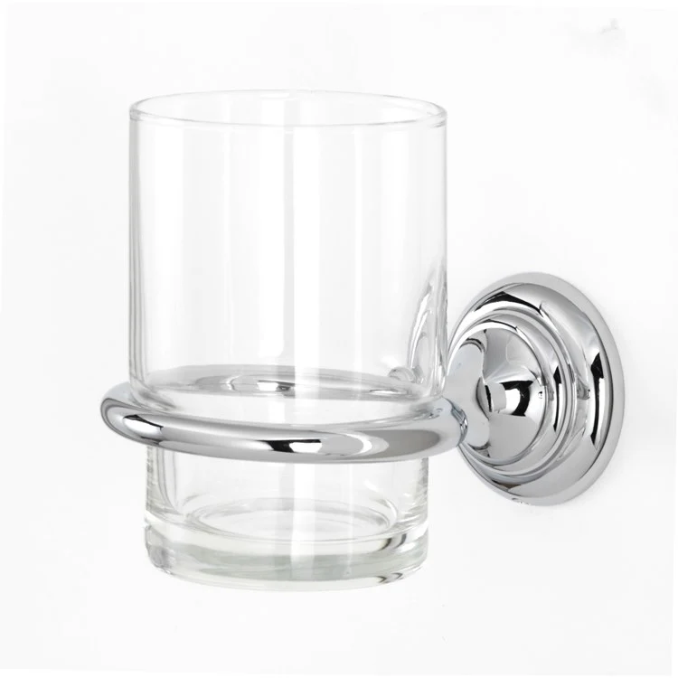 Tumbler Holder Charlie's Bath Polished Chrome Includes Tumbler Wall Mount Brass/Glass 4-1/2 x 2 Inch - Frankwebs
