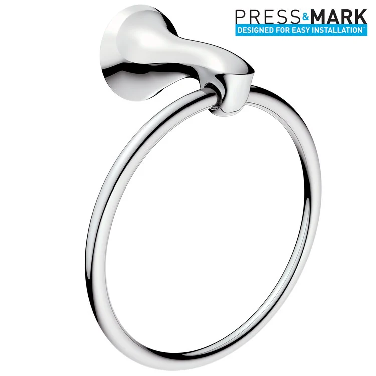 Towel Ring Darcy 7-4/5 x 7 x 2-2/5 Inch Closed with Press and Mark Chrome 3-1/4 Inch - Frankwebs