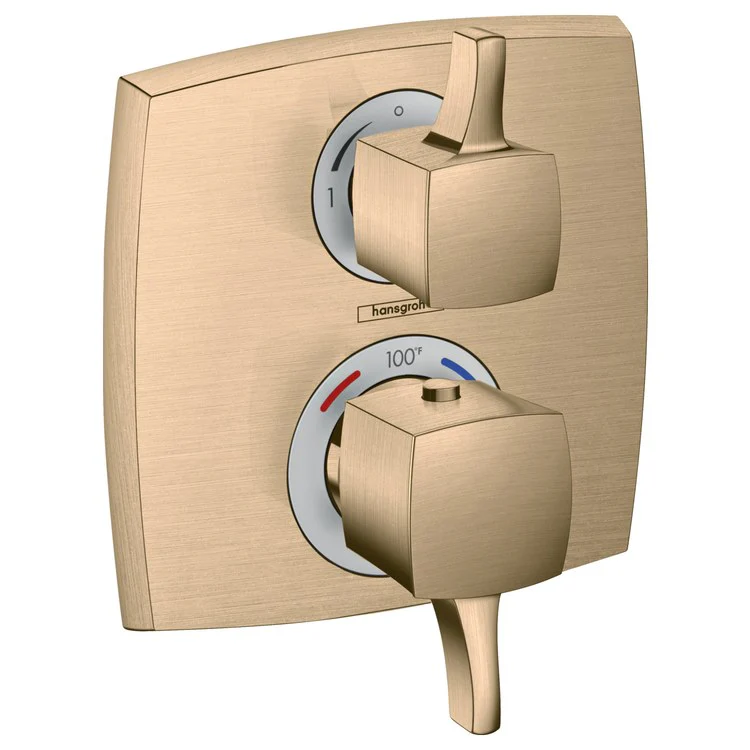 Thermostatic Trim Ecostat Classic with Volume Control and Diverter 2 Lever Rubbed Bronze ADA for Rough-In Valve with Service Stops 01850181 6.0 Gallons per Minute Escutcheon Handle Metal 2-5/8 Inch Length - Frankwebs